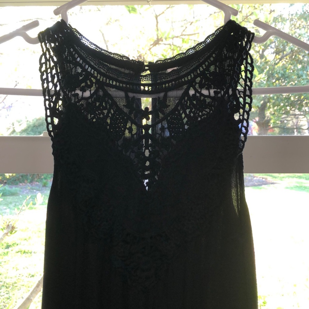 A black lace dress